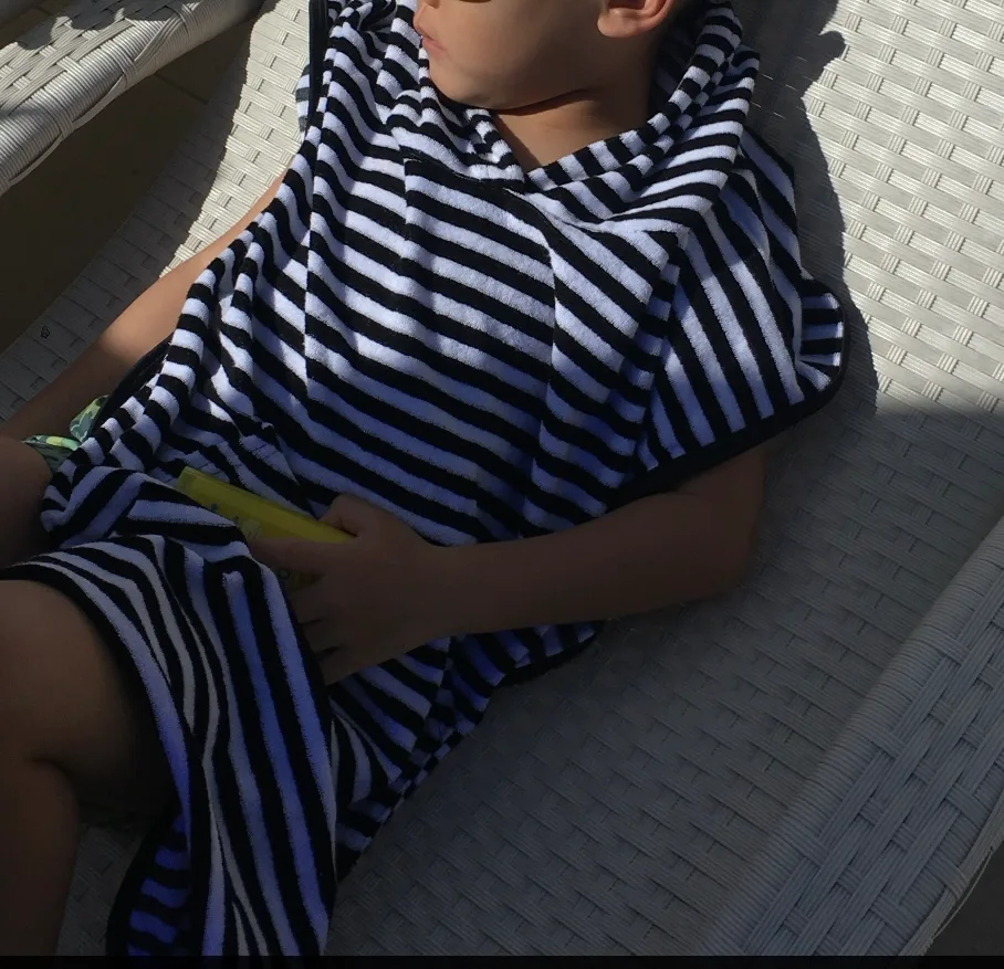 블루독 아동 유아 비치 가운, 목욕 가운, 비치 타월